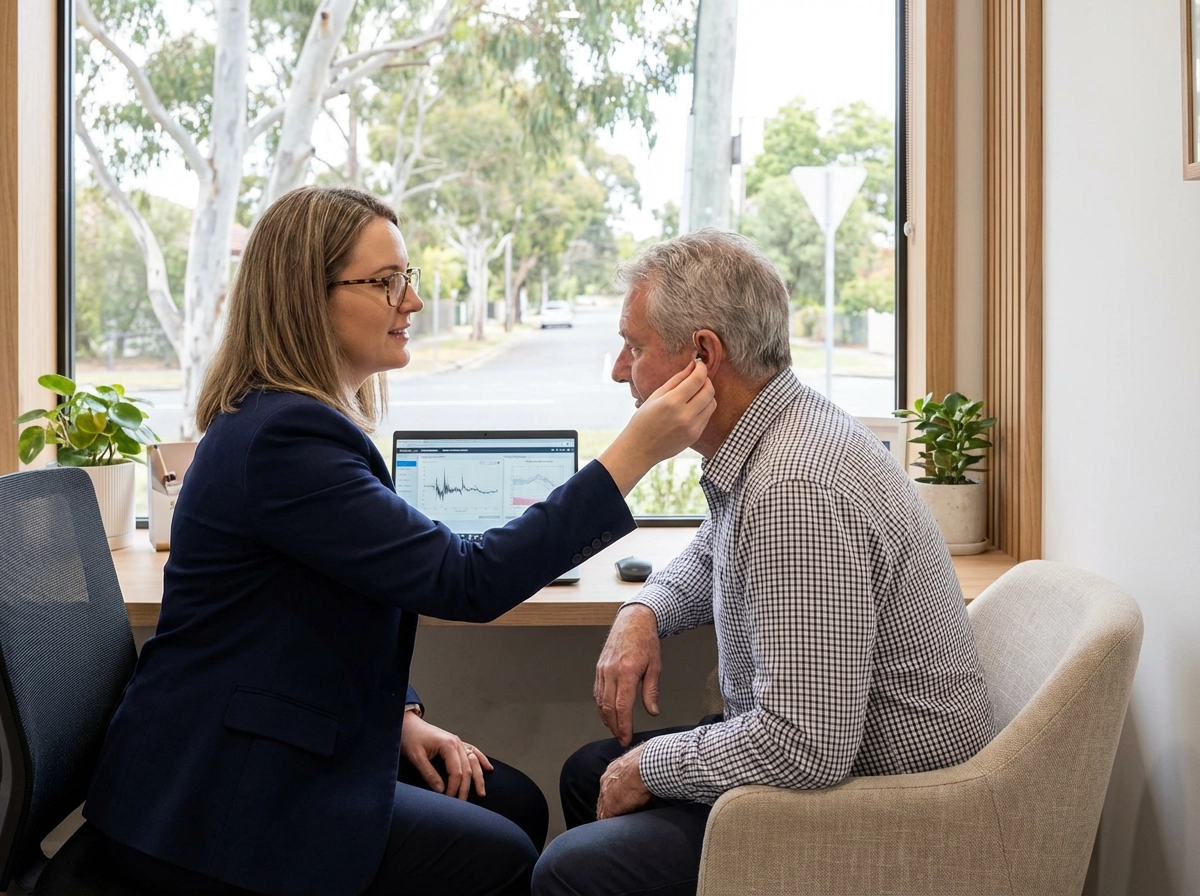 Female patient during hearing care journey