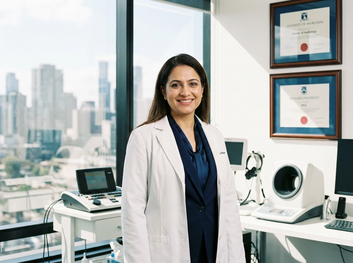 Professional audiologist portrait for hearing clinic Camberwell